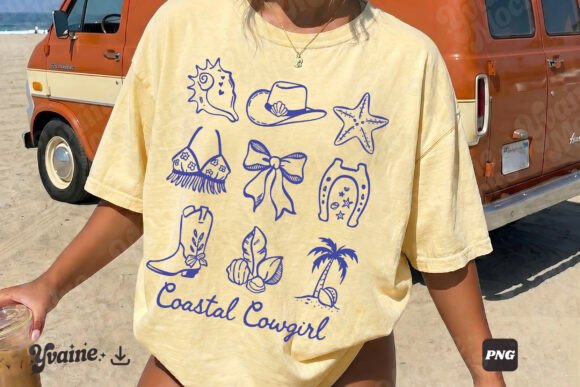 Download Summer Coastal Cowgirl Doodles SVG PNG - Cowgirl Collection
