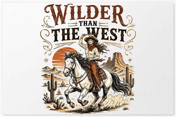 Download Wilder Than the West Cowgirl PNG - Cowgirl Collection