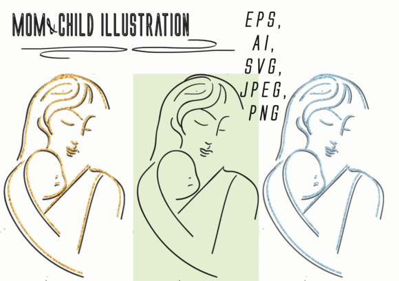 Download Minimalistic Mom with Child Illustration - Child illustration Collection