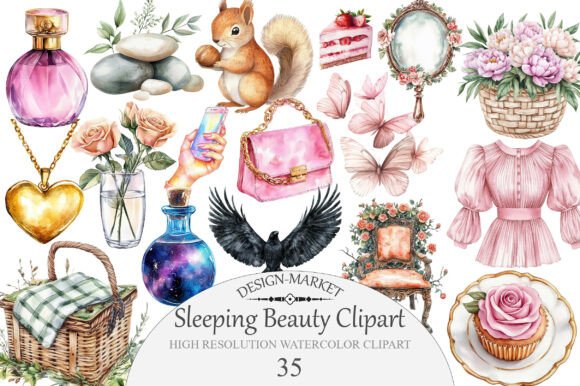 Download Watercolor Sleeping Beauty Clipart - Beauty clipart Collection