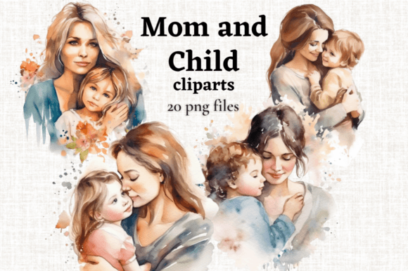 Download Watercolor Mom and Child Illustration - Child illustration Collection